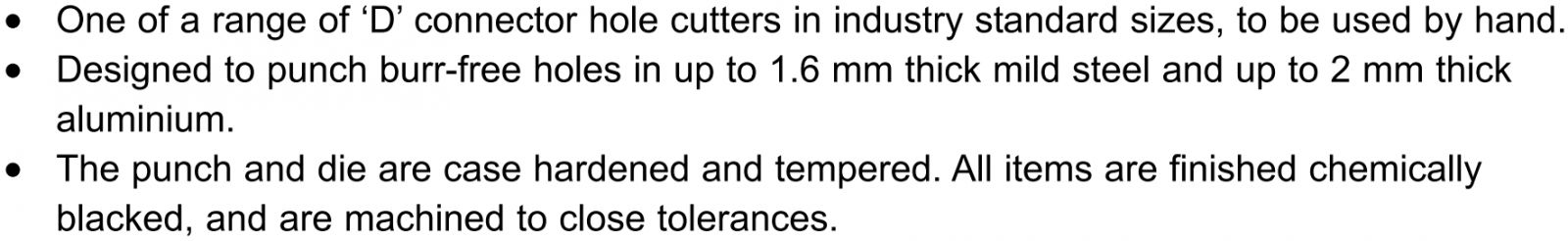 מחוררים D לפנלים דורטול DURATOOL HAND HOLE CUTTERS